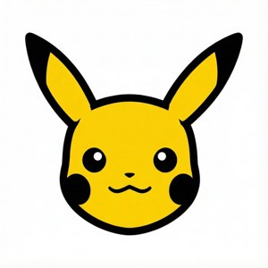 Minimalistisk Pikachu-ansiktsilhuett på hvit bakgrunn. — Pixel Watch 5 Bakgrunner