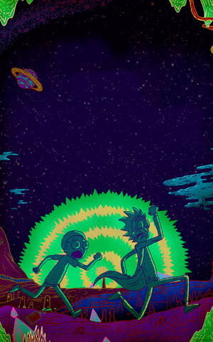 Mobile Rick And Morty — Moto Pad Bakgrunner