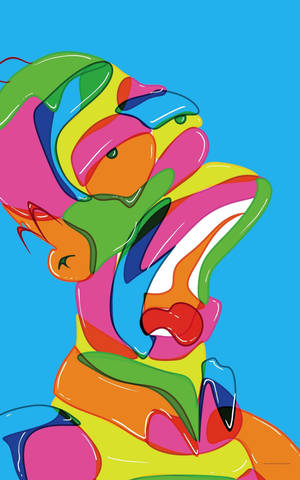 Mobile Simpsons colorful art wallpaper — Galaxy Tab S11 Bakgrunner