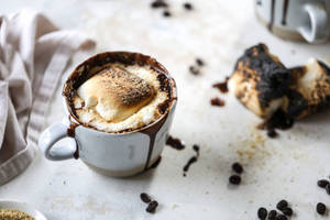 Mocha ristede marshmallows bakgrunnsbilde — Nøytral Bakgrunner