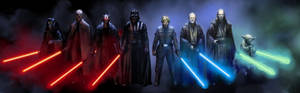 Star Wars sithherrer vs jediriddere dual monitor-bakgrunn