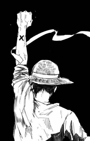 Monkey D Luffy rygg skissekunst bakgrunnsbilde — Galaxy Tab S11 Bakgrunner