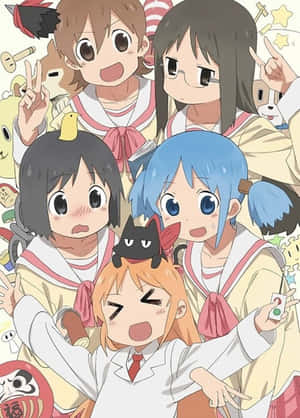 Morsom gjeng med anime-venner — Morsom Anime Bakgrunner