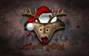 Morsom julenisse og reinsdyr som gir high five — Morsom jul Bakgrunner