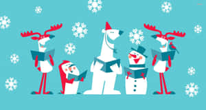 Morsom julesamling med julenissen og venner — Morsom jul Bakgrunner