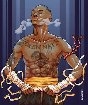 Muay Thai Israel Adesanya bakgrunnsbilde — Galaxy Z Fold 5 Bakgrunner