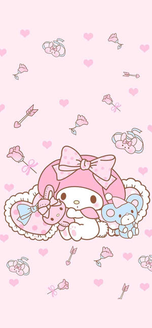 My Melody Hvit Kanin bakgrunnsbilde — iPhone 18 Bakgrunner
