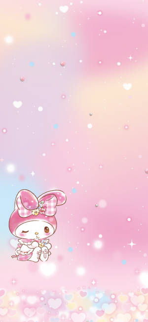 My Melody i pastellgradient bakgrunnsbilde — iPhone 17e Bakgrunner