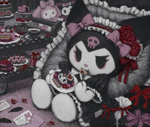 My Melody Kuromi Søt Kunstverk — Sanrio GIF Bakgrunner