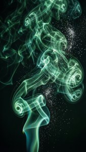 Eterisk grønn røyk med sølvglitter. — Slytherin-estetikk Bakgrunner