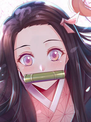 Nærbilde av Nezuko fra Demon Slayer — Demon Slayer Nezuko Bakgrunner