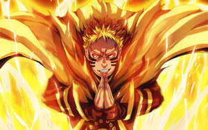 Naruto Baryon-modus gule flammer — Naruto baryon-modus Bakgrunner