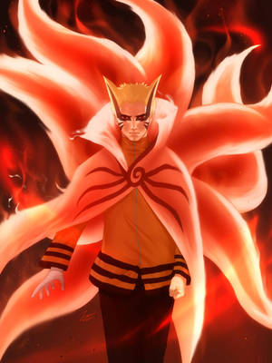 Naruto Baryon-modus flammende haler — Kult naruto GIF Bakgrunner