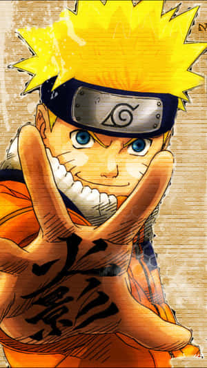 Naruto i actionpositur med pågangsmot — Naruto estetikk Bakgrunner