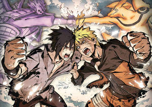 Naruto Sasuke kamp plakat bakgrunnsbilde — Naruto og sasuke Bakgrunner