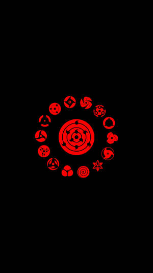 Naruto-symbol svart rød bakgrunnsbilde — Naruto estetikk Bakgrunner