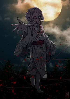 Natt med Rui Demon Slayer bakgrunnsbilde — Rui Demon Slayer Bakgrunner