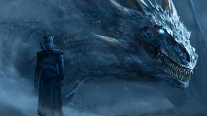 Game of Thrones Nattkonge og drage bakgrunnsbilde — 1600x900 Bakgrunner