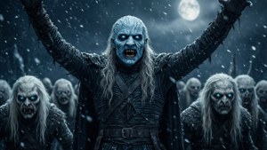 Nattkongen leder hæren sin gjennom en snøstorm — Game of Thrones sesong 8 Bakgrunner