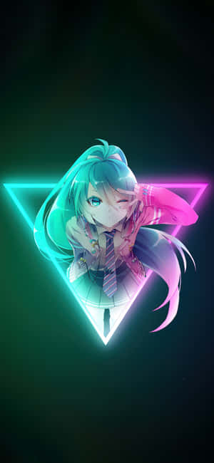 Neon låseskjerm anime-jente — Motorola Edge 60 Neo Bakgrunner