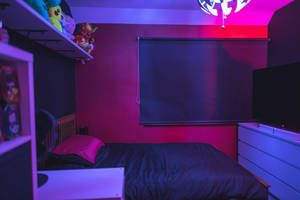 Neon lilla estetisk opplyst rom — Neon lilla estetikk Bakgrunner