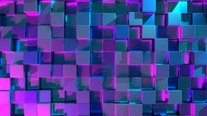 Neon lilla estetiske 3D-kuber — Neon lilla estetikk Bakgrunner