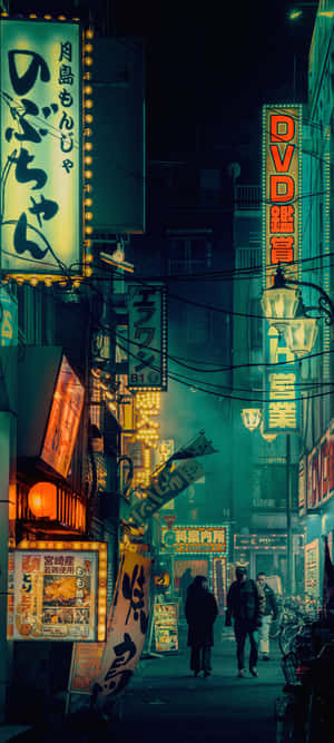 Neon-nattelivsgate — Realme Bakgrunner