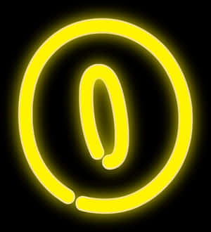 Neongult krøllalfa-symbol