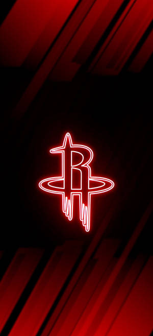 Neonrød Houston Rockets-bakgrunn — iPhone 13 Pro Bakgrunner