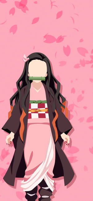 Nezuko-telefon vektorkunst — Galaxy Note Bakgrunner