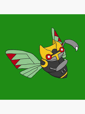 Ninjask med grønn bakgrunn — Pokemon-telefon Bakgrunner