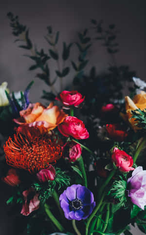 Nydelig blomstrende blomster-telefonbakgrunn