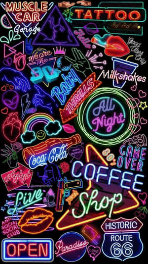Neonestetisk bakgrunn — Neon estetikk Bakgrunner