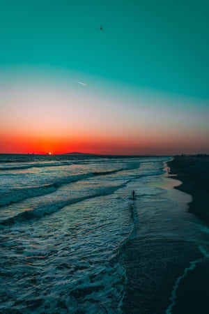 Bilder av solnedgang på stranden — Strandsolnedgang Bakgrunner