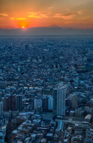 Telefonbakgrunnsbilde med solnedgang i Tokyo, Japan — Honor MagicPad 3 Pro 12.3 Bakgrunner