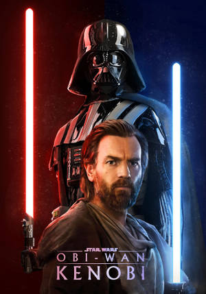 Obi Wan Kenobi rød og blå bakgrunnsbilde — IQOO Pad Bakgrunner