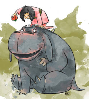 Okja Blotted Cartoon Art bakgrunnsbilde. — Oppo Find N Bakgrunner