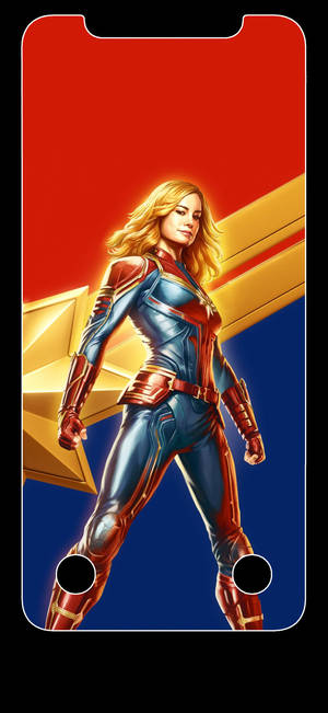 OLED 4K Captain Marvel På Symbol — Galaxy S24 FE Bakgrunner