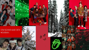 One Direction Julekollasj bakgrunnsbilde — Julekollasj Bakgrunner