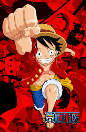 One Piece Luffy PFP Rød Plakat Med Pirater — Honor MagicPad4 Bakgrunner