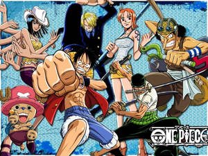 One Piece Skrivebordskarakterer Slagstilling — One piece skrivebord Bakgrunner