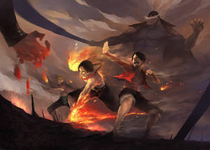 One Piece Skrivebord Luffy Ace Sabo Kamp — One piece skrivebord Bakgrunner