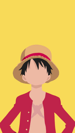 One Piece Telefon Minimalistisk Luffy På Gul