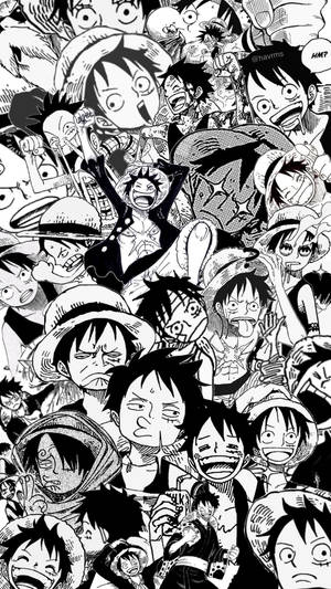 One Piece Telefon Luffy Manga Collage
