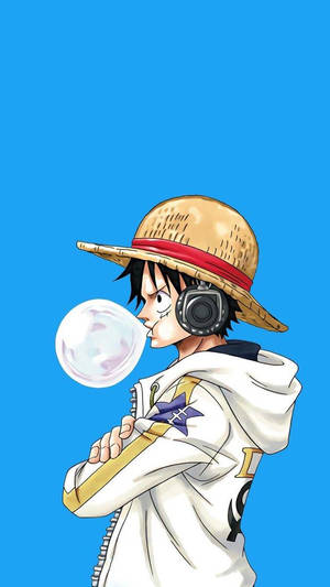 One Piece Telefon Luffy som blåser tyggegummi