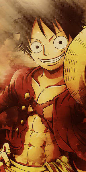 One Piece Telefon Luffy Smilende Med Stråhatt