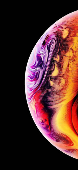 Marmorert lilla abstrakt halvboble iPhone XR-bakgrunn — iPhone Xr Bakgrunner
