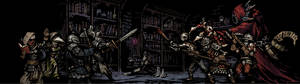 Dobbel skjerm nekromanser vs. helter Darkest Dungeon HD bakgrunnsbilde. — 3840x1080 Bakgrunner