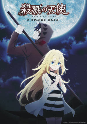 Bakgrunnsbilde av plakat for Angels Of Death-anime med karakterer — OnePlus Pad 3 Pro Bakgrunner