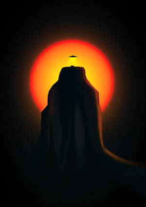Pastell alien UFO ved solnedgang bakgrunnsbilde — Oppo Pad 6 Bakgrunner